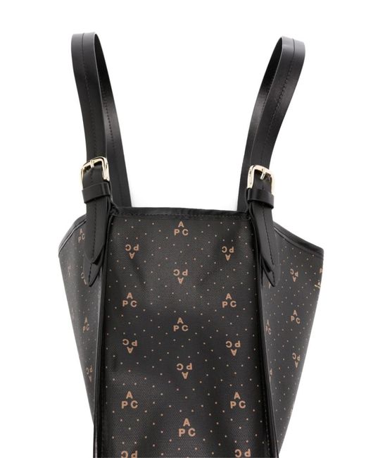 A.P.C. Black Cabas Poppy Small Tote Bag