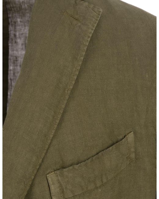 Boglioli Green Military Linen Regular Fit Blazer for men
