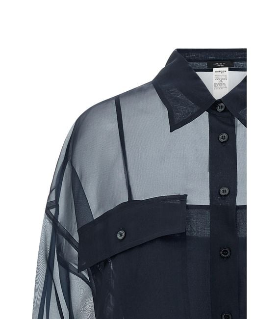 Max Mara Blue Cotton Blouse