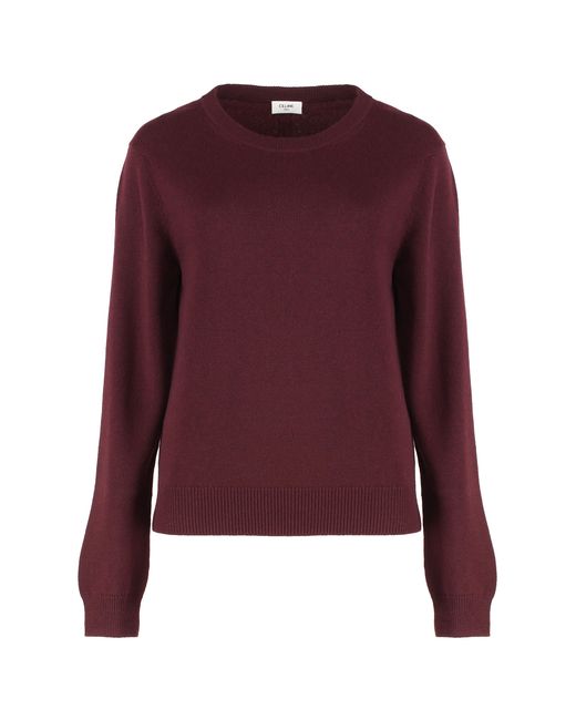 Céline Purple Crew-Neck Cashmere Sweater