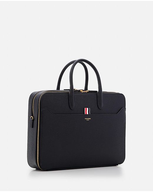 Thom Browne Blue Leather Business Bag for men
