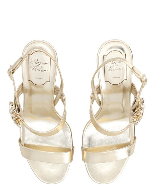 Roger Vivier Metallic Leather Sandal Efflorescence