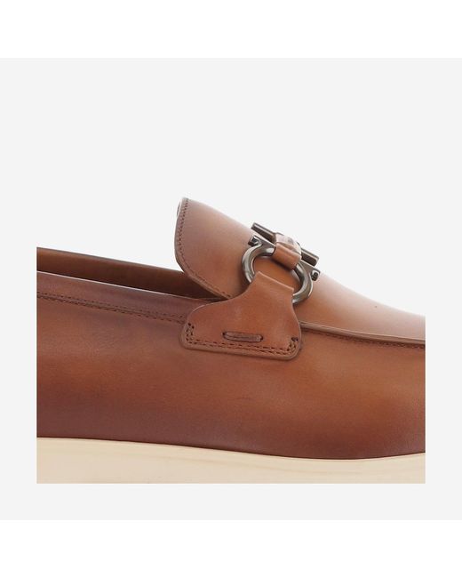 Ferragamo Brown Leather Loafers Calf for men