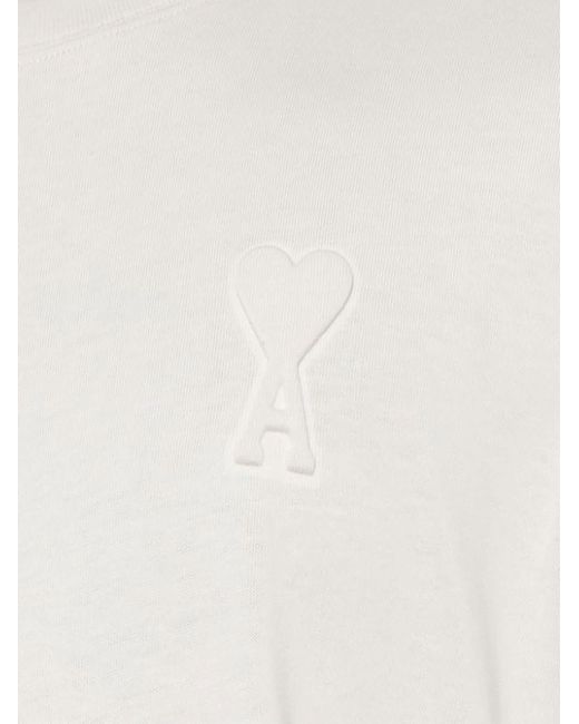 AMI White Ami De Couer Cotton T-Shirt for men