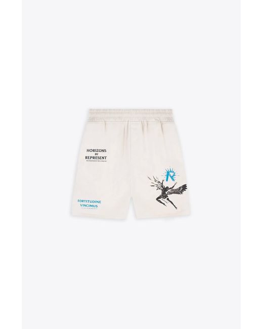 Represent Multicolor Icarus Short Off Lyocell Shorts With Icarus Graphic Print And Logo for men