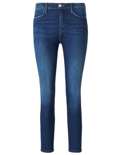 Womens Clothing Jeans Skinny jeans Save 3% FRAME Denim Le High Release Stagger-Hem Skinny Crop Jeans in Blue 