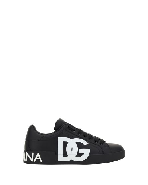 Dolce & Gabbana Black Calfskin Sneakers Trainers for men