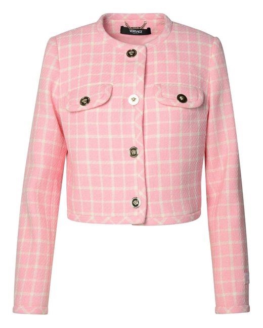 Versace Pink Virgin Wool Blend Jacket