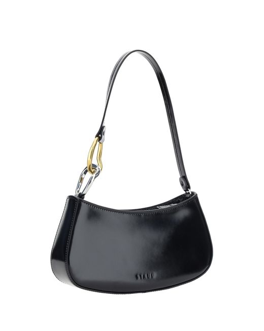 Staud Black Ollie Calf Leather Shoulder Bag