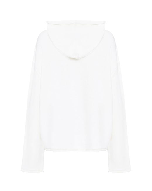 MM6 by Maison Martin Margiela White Knitted Hoodie for men