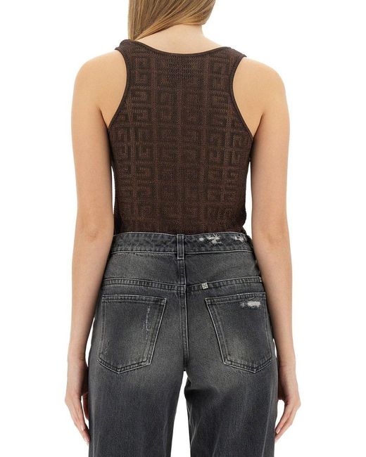 Givenchy Black 4g Jacquard Knitted Tank Top