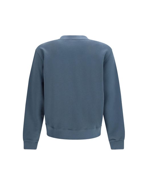 KENZO Blue Signature Embroidered Cotton Sweatshirt Sweatshirts for men