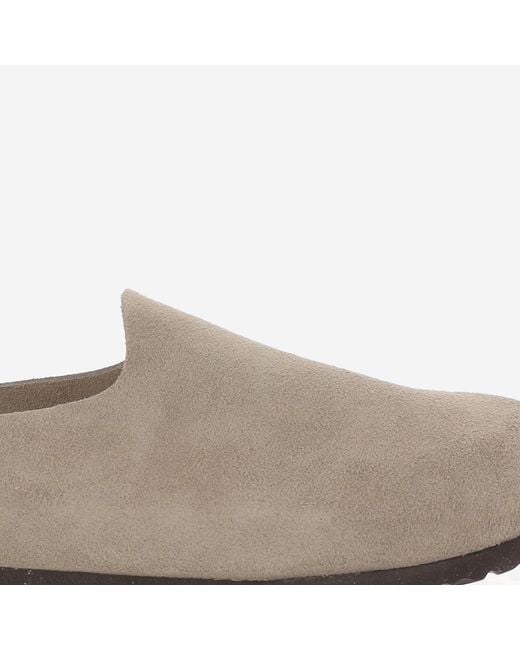 Birkenstock Natural Mules Amsterdam Suede And Rubber Sandal