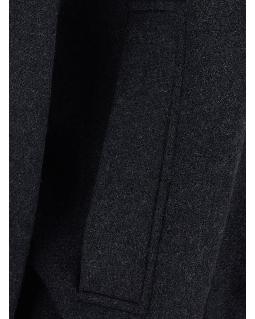 Jucca Black Bomber Jacket Wool Blend Coat
