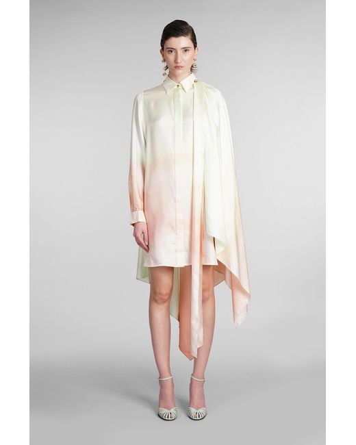 Zimmermann White Dress In Multicolor Silk