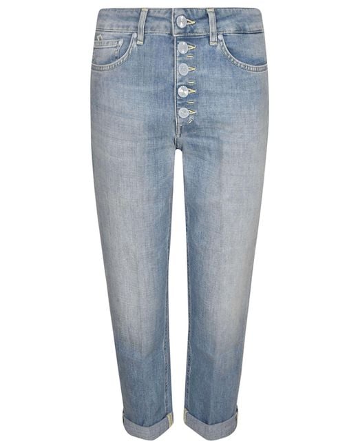 Dondup Blue Cropped Fitted Trousers