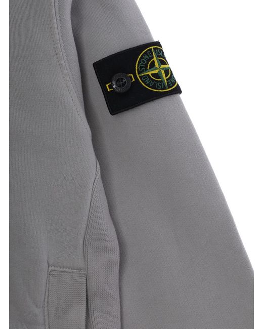 Stone Island Gray Hooded Sweatshirt Hoods & Sweatshirts for men
