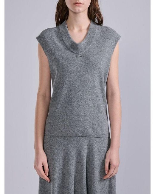 Barbara Bui Gray Barbara Bui Sleeveless Knit Tank Top