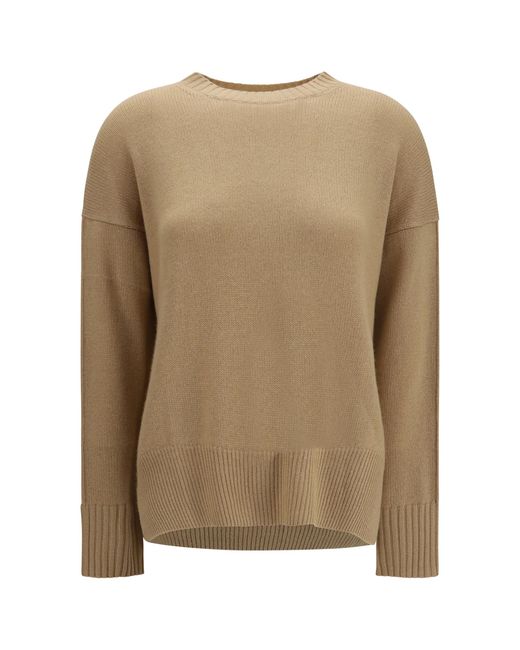 Allude Natural Cashmere Crewneck Sweater Kashmir/Capra Hircus