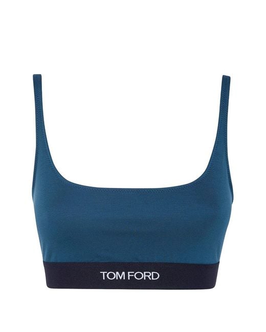 Tom Ford Blue Sleeveless Top Body: Modal Tops