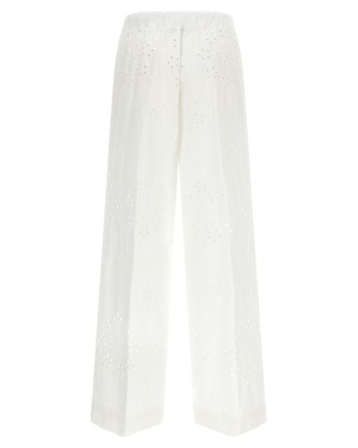 Herno White Cotton Casual Pants