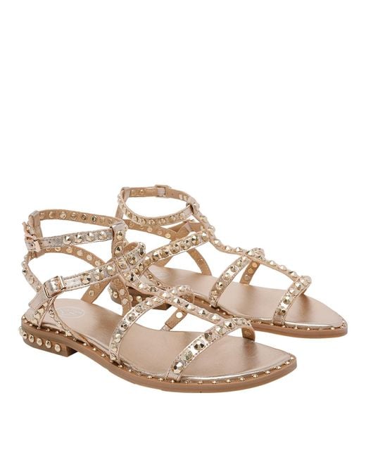 Ash Metallic Sandals Calf Leather/Rubber Sole