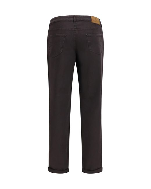 Brunello Cucinelli Black Jeans With Turn-Up Hem Cotton; Elastane for men
