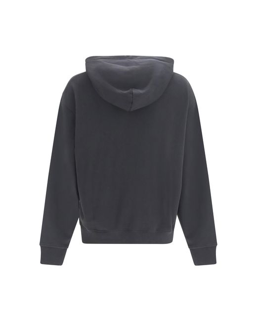 Palm Angels Gray Logo Hoodie-Off/Off Cotton Sweatshirts for men
