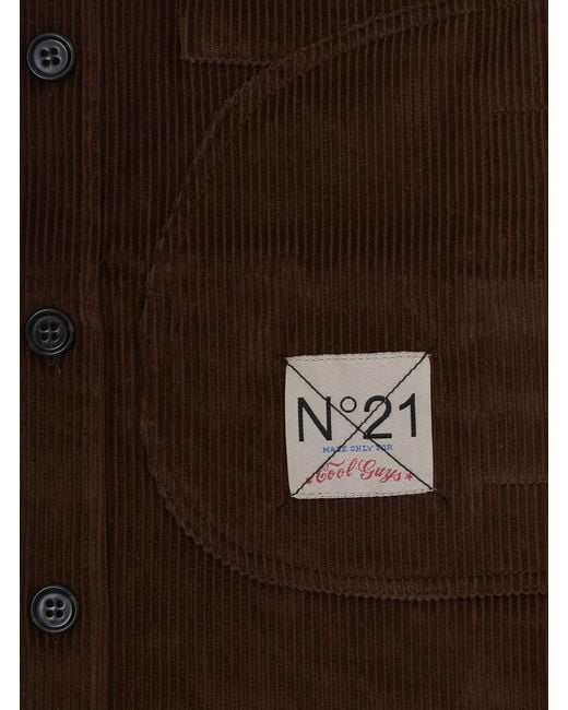 N°21 Brown Long-Sleeved Cotton Shirt for men