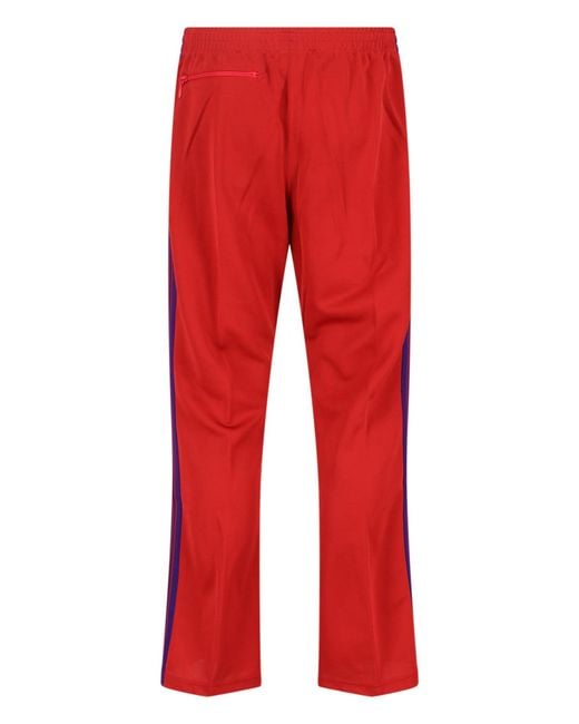 Needles Red Trousers Polyester for men