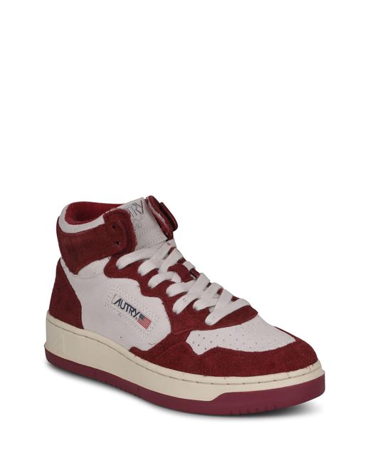 Autry Multicolor Medalist Mid Sneakers In Hair-effect Suede