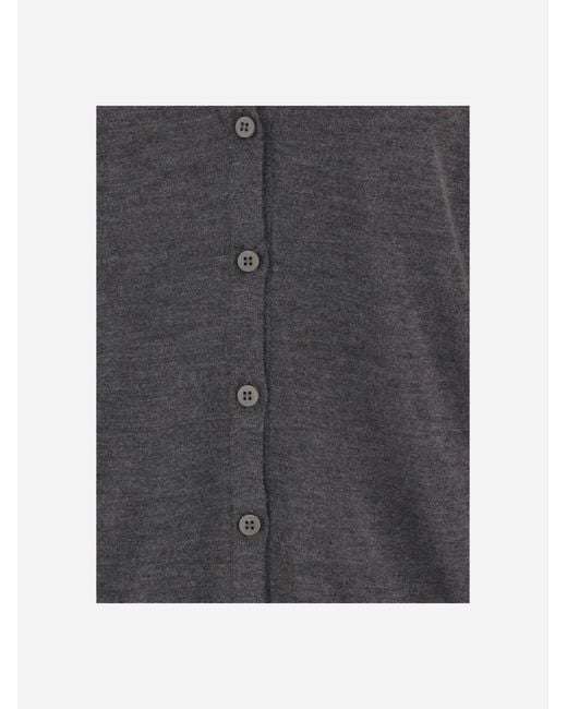 Sa Su Phi Gray Cardigan Cashmere And Silk