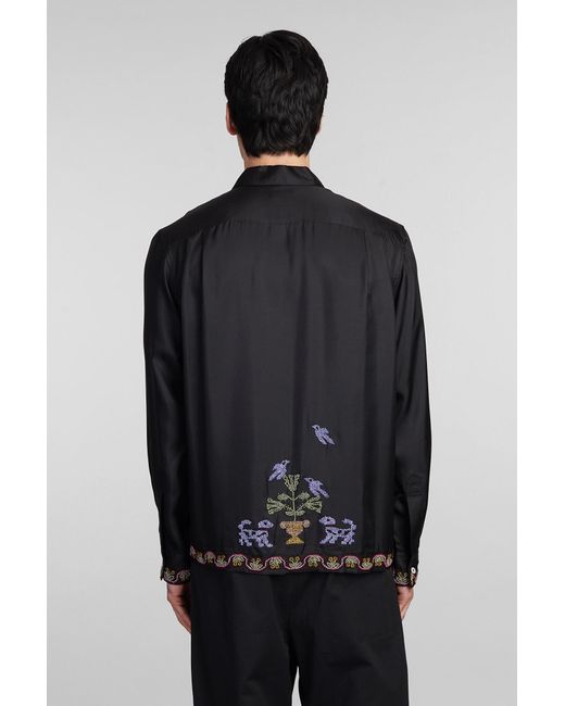 Bode Shirt In Black Silk for men