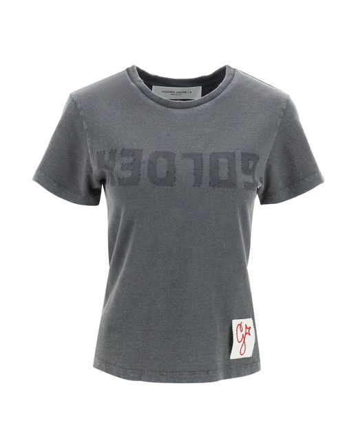 Golden Goose Deluxe Brand Gray Reversed Logo T-shirt