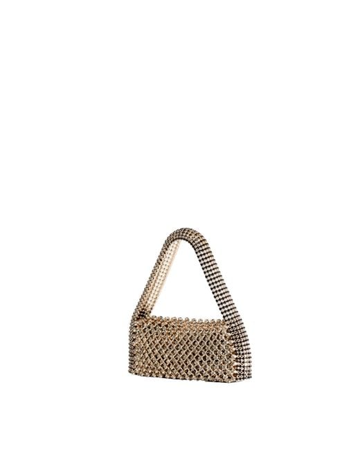 Benedetta Bruzziches Metallic Shoulder Bag Rachele La Grande Brass; Crystals
