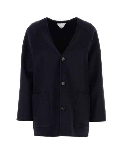 コート Bottega Veneta Giacca Cash Collarless Bottega Veneta Giacca Cash Collarless in Blue | Lyst UK