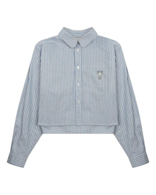 Céline Blue Cropped Shirt