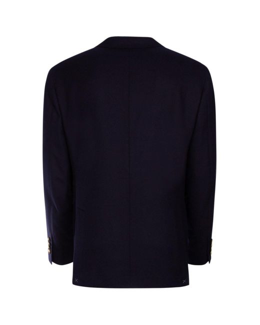 Brunello Cucinelli Blue Buttoned Tailored Blazer for men