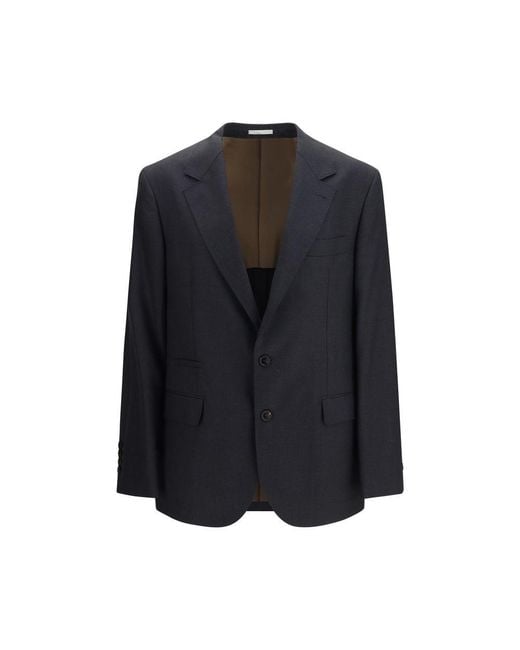 Brunello Cucinelli Blue Wool Oves Aries Jacket Clothing for men