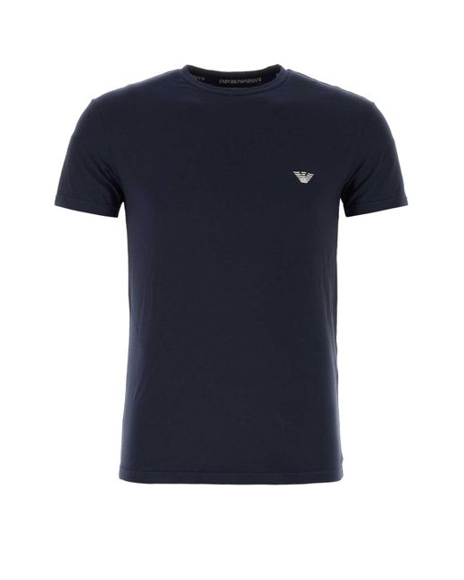 Emporio Armani Blue Stretch Cotton T-shirt for men