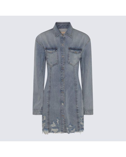 7 For All Mankind Blue Cotton Dress