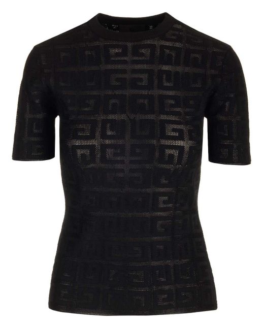 Givenchy Black Textured Lace Top