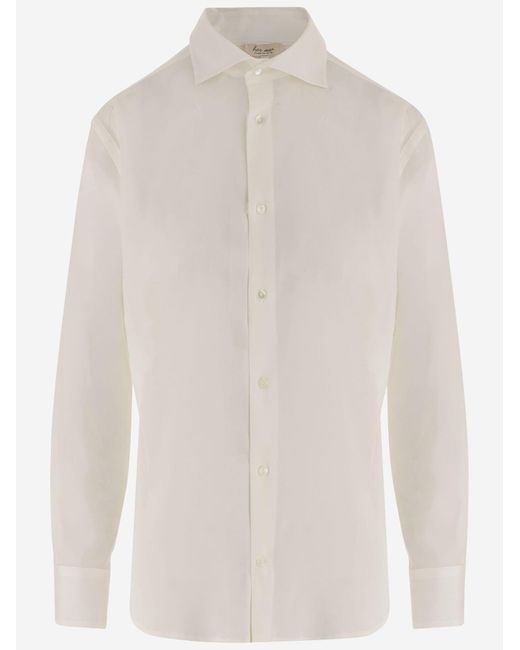 HER SHIRT HER DRESS White Stretch Silk Shirt