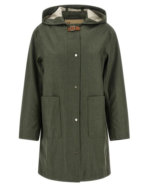Herno Green Linen Raincoat