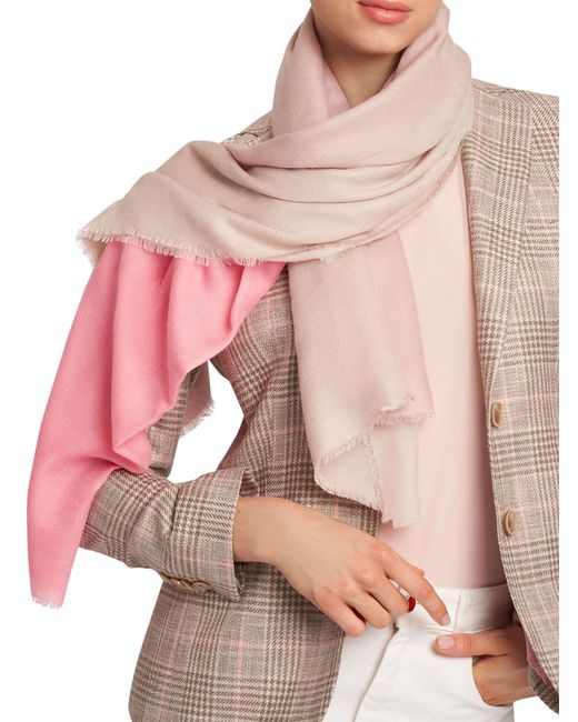 Kiton Pink Scarf Wool