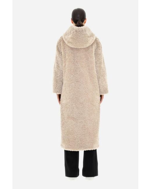 Herno Natural Chantilly Curly Faux Fur Coat Rings