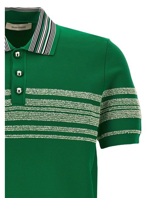 Wales Bonner Green 'Dawn' Polo Shirt for men