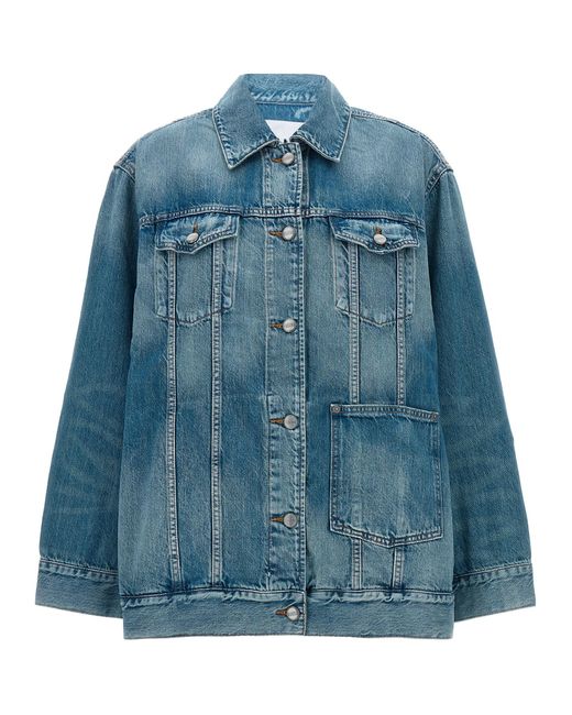 Ganni Oversized Denim Jacket Blazer And Suits in Blue Lyst UK