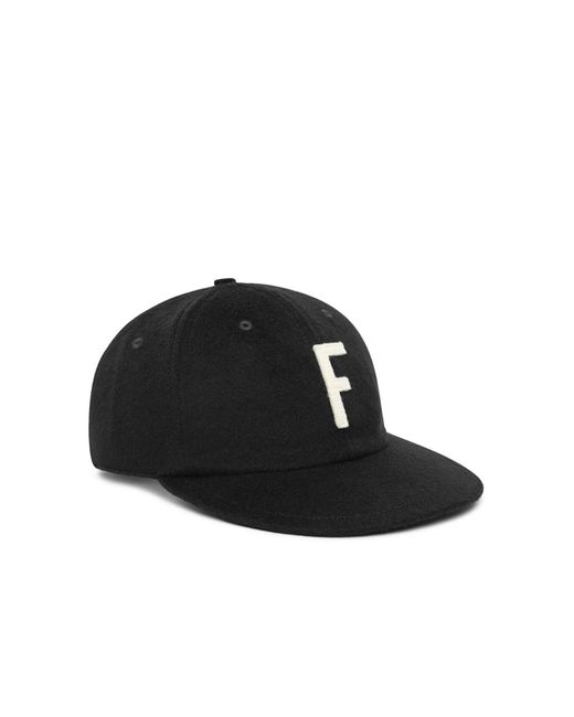 Fear Of God Black Logo Wool Baseball Cap for men