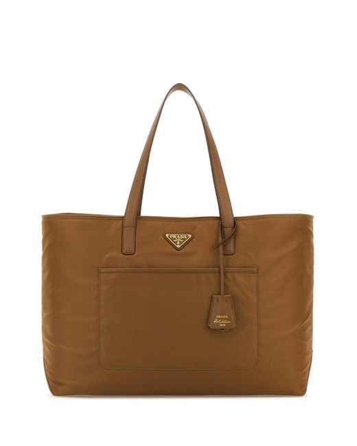 Prada Biscuit Re-Nylon Large Re-Edition 1978 Shopping Bag in